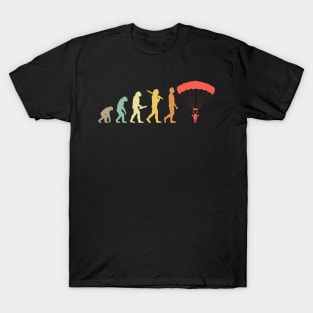 Retro Skydiving Evolution Gift For Skydivers & Parachutists T-Shirt